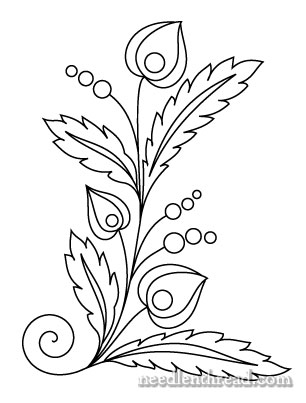Free Hand Embroidery Pattern: Czech Inspired Folk Flowers –